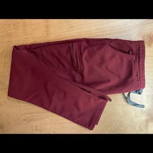 Figs Scrubs burgundy medium tall yola pant